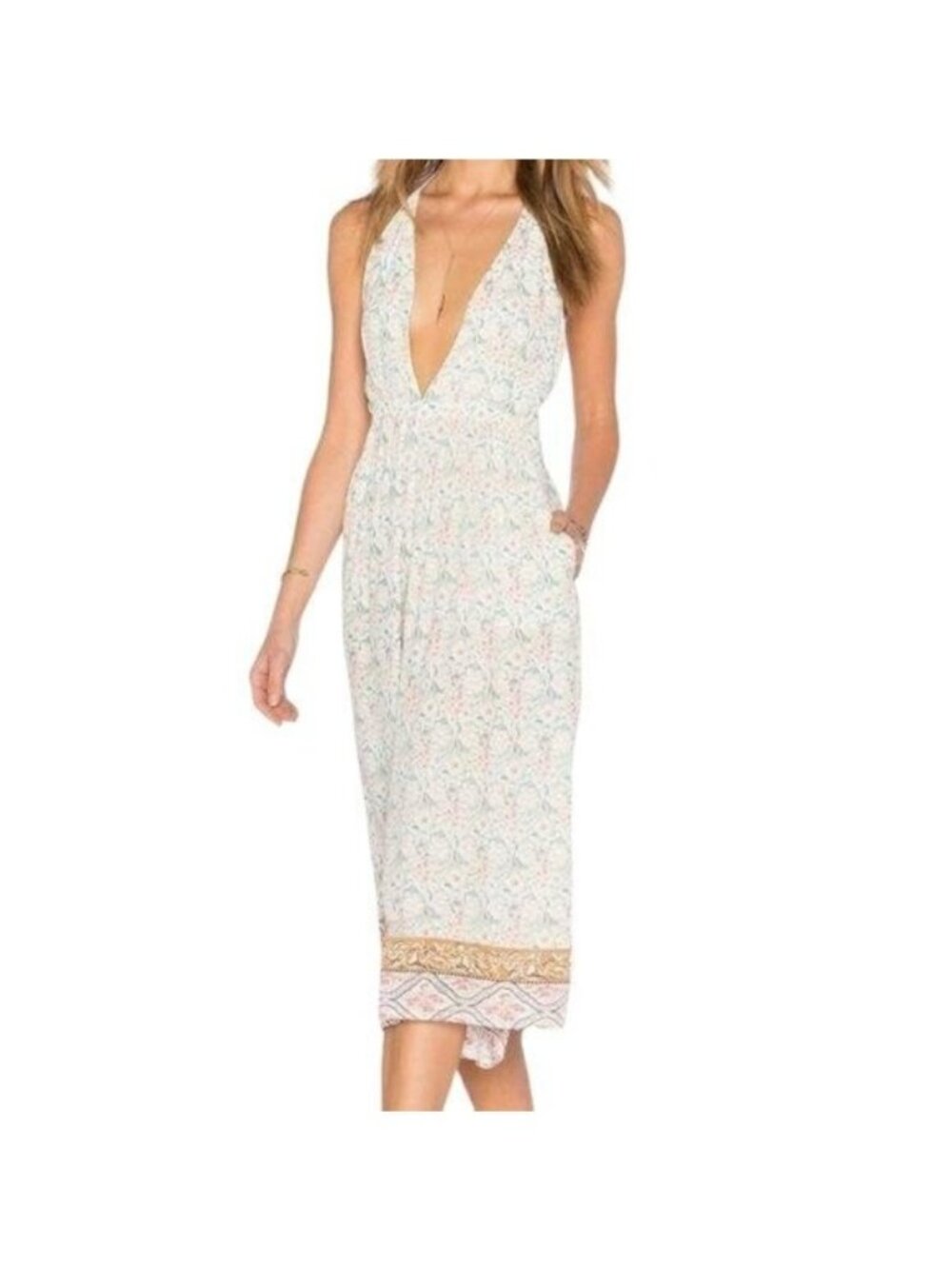 Faithfull The Brand Hamptons Jumpsuit Halter Tie Neck